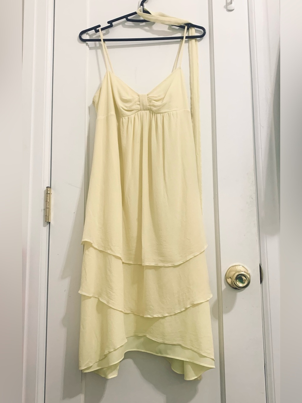 Club Monaco Light Yellow Layered Spaghetti-Strap Dress - Picture 2 of 11